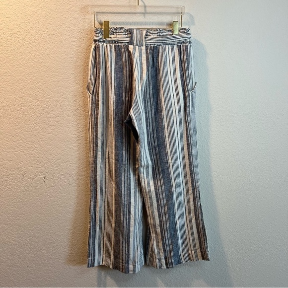 Women’s Indigo Rein blue striped linen blend pull on pants size small S - Picture 6 of 6